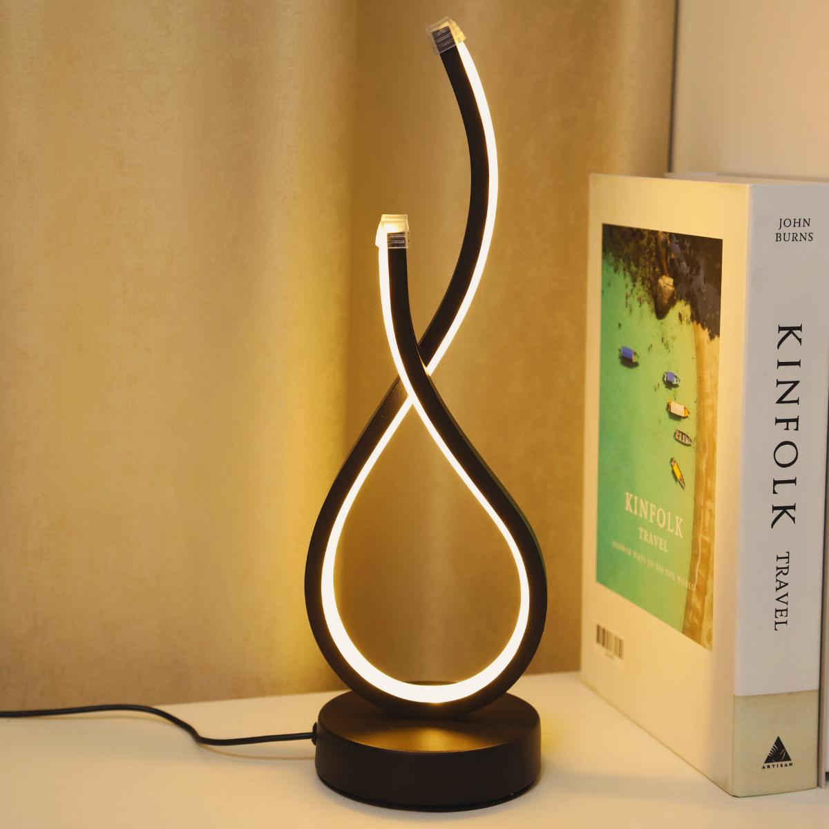 

Modern style LED table lamp with three color dimming and USB power supply - the perfect choice for home decoration black&0-5W теплим білим кольором