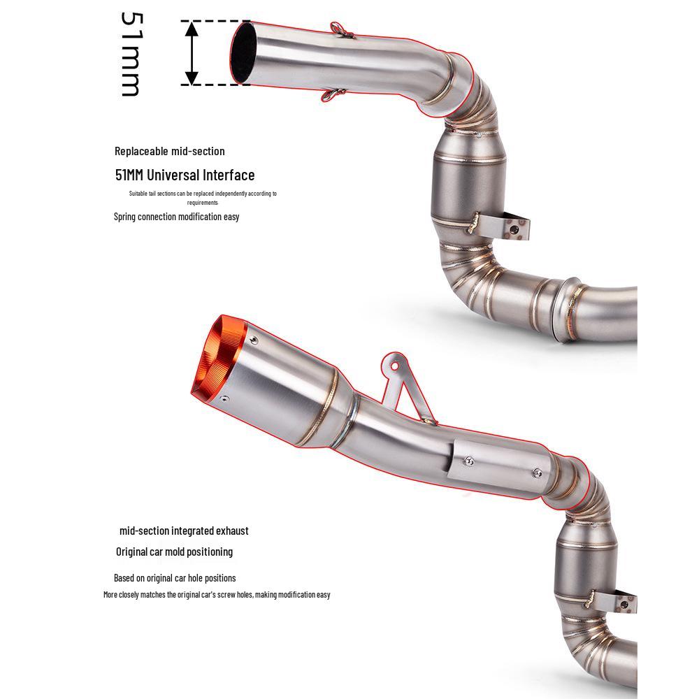 790DUKE Stainless Steel Exhaust Pipe Kit - Debaffled/Baffle Option, Direct Fit