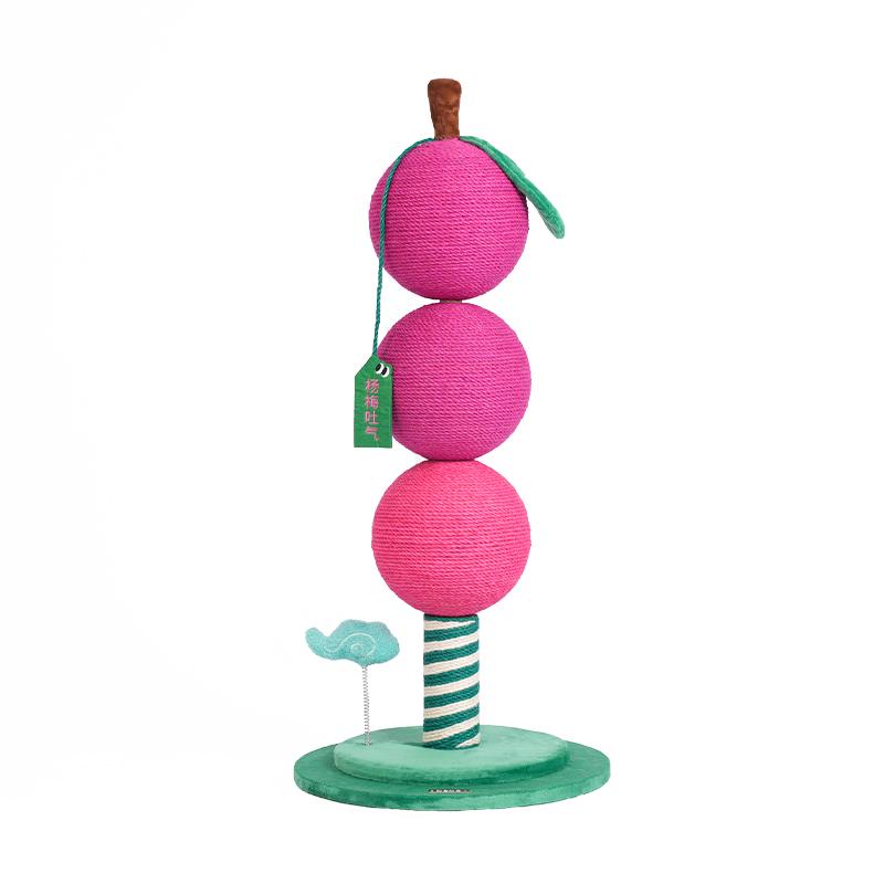 

Bayberry Cat Scratching Post Sisal Rope Scratch Ball Toy Durable Cat Tree Climber Non-Shedding Kitten Scratching Pad for Indoor