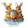 Пасхальный кролик, украшение 2D, плоское акриловое украшение, мультяшный красочный пасхальный кролик, яйцо, настольное украшение для пасхального каминного стола, центральное украшение