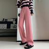 Mousse-Streifen Samt Herbst und Winter Dünn Lässig Wischhosen Hohe Taille Locker Gerade Hosen Weiter Bein Hosen Damen