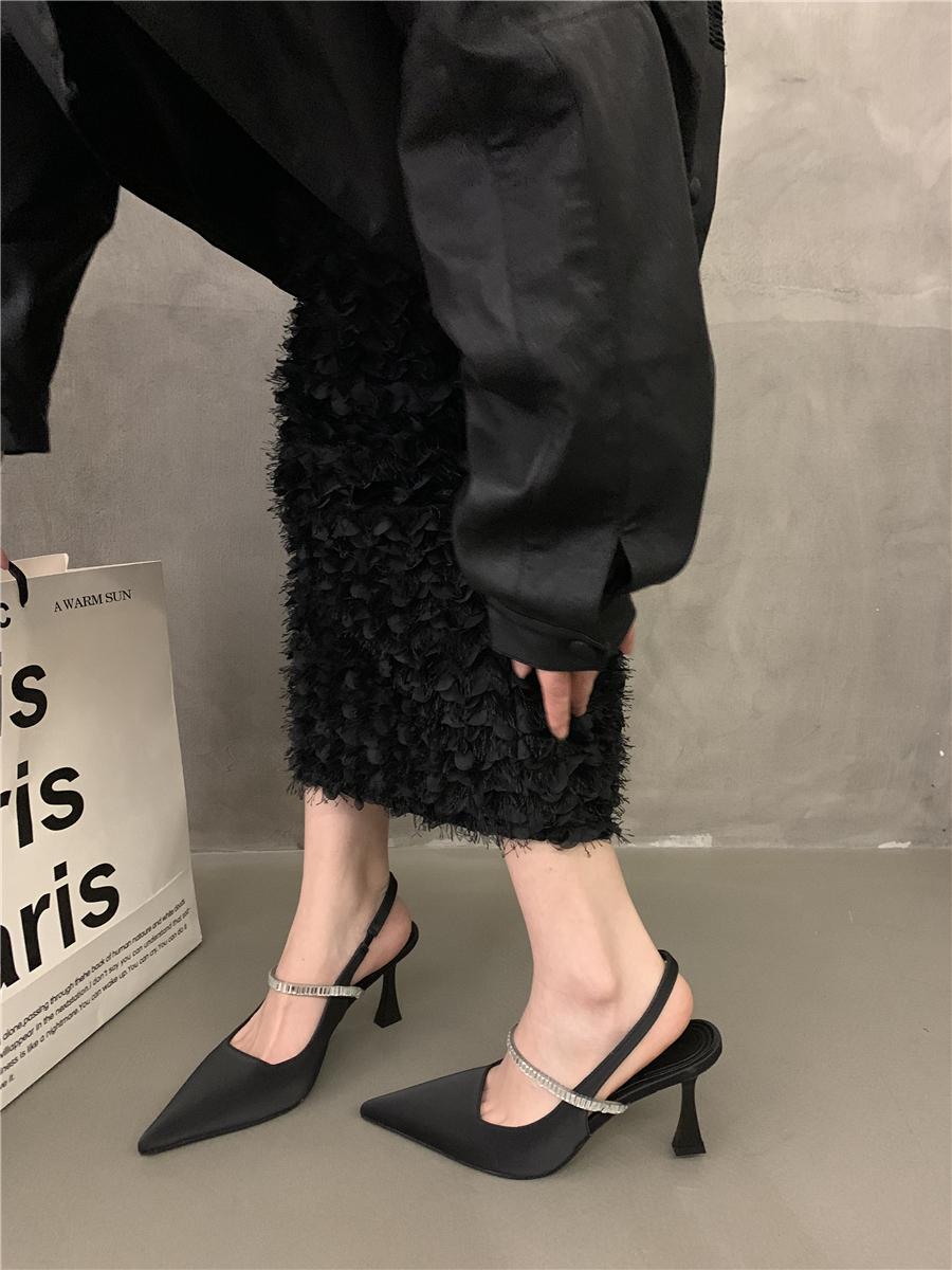 Мода 2024 Весна и Осень Женские Босоножки На Высоком Каблуке Новые Универсальные Тонкие — фото 8