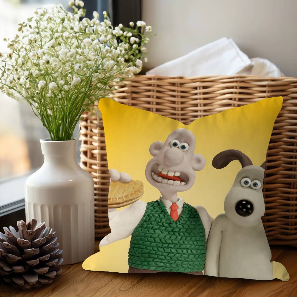 Cartoon W-Wallace And G-Gromit Pillow Cushion Cover Pillowcase Living Room Sofa Home Decor Customized