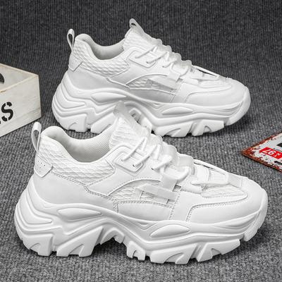 Frühlings Herrenschuhe Neue Atmungsaktive Mesh-Schuhe Herren Trendige Vielseitige Weiße Schuhe Dicksohlige Sportschuhe Lässige Dad-Schuhe