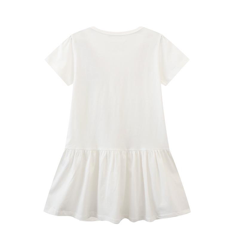 2024 European Summer Cartoon Print Short Sleeve Girls' Princess Dress