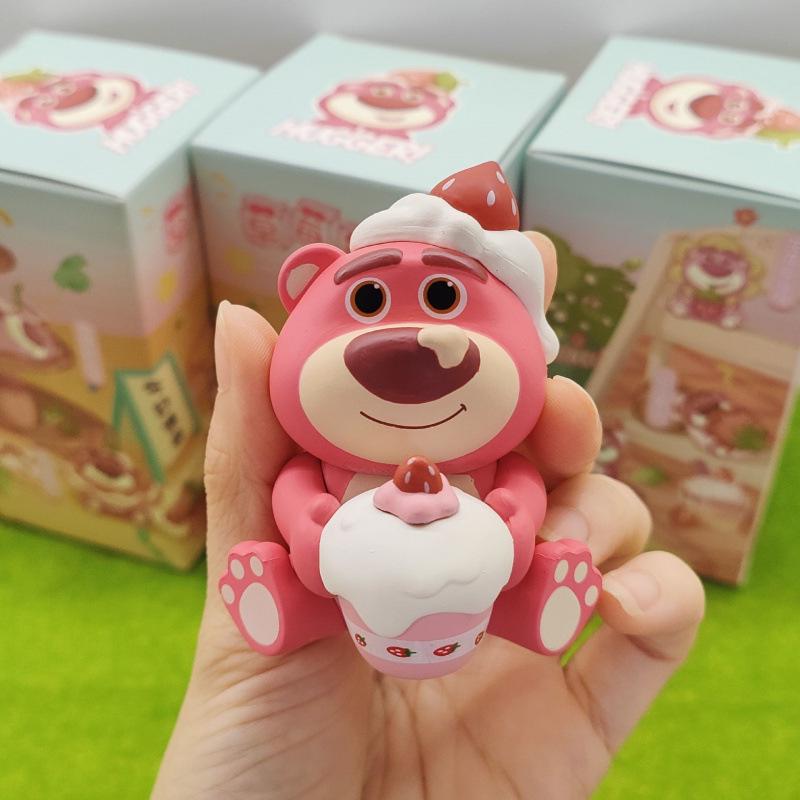 Lotso Bear Blind Box Action Figure - Cute Desktop Ornament & Cake Topper Gift Doll