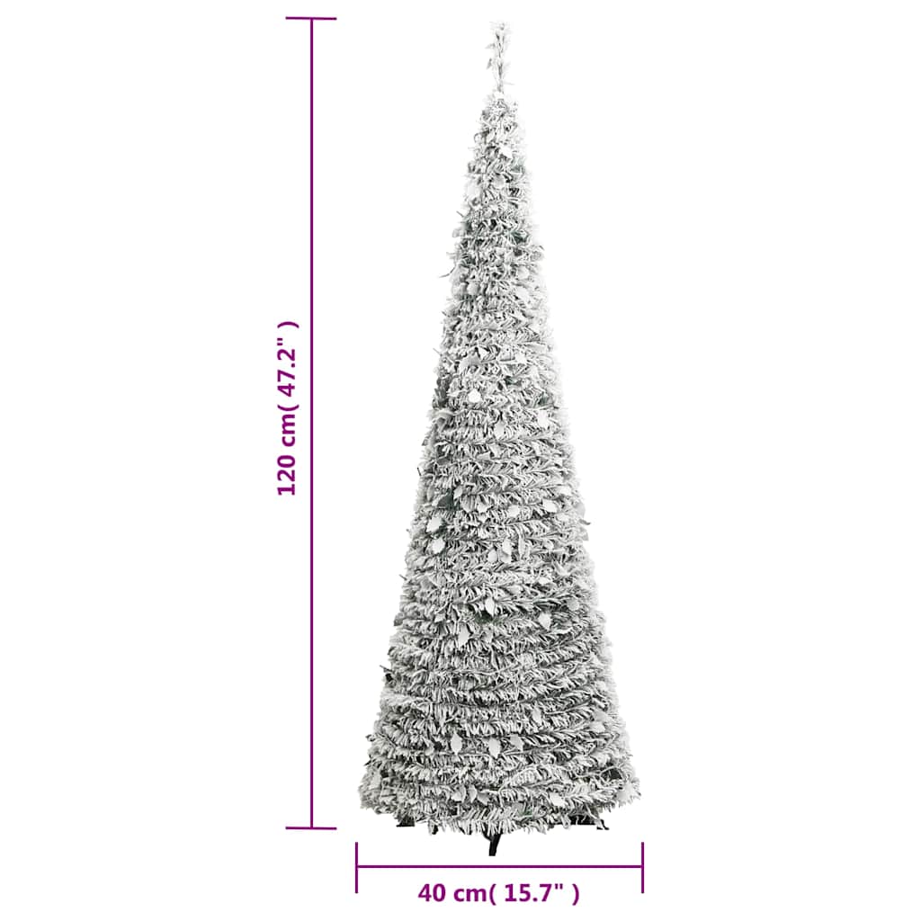Pop Up Christmas Tree Artificial Snow Frosted with 50 LEDs 120 cm