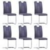 Day and Night - Day and Night Cantilever Dining Chairs 6 Pcs Gray Artificial Suede Leather