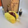 New Style Girly Macaron Cosmetic Bag: Large Capacity Plush Wash Bag
