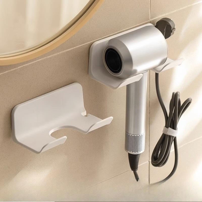 New Wall-mounted Hair Dryer Holder Shelf for Bathroom Hair Dryer Storage Rack Hair Dryer Hanging Rack Without Drilling Holes