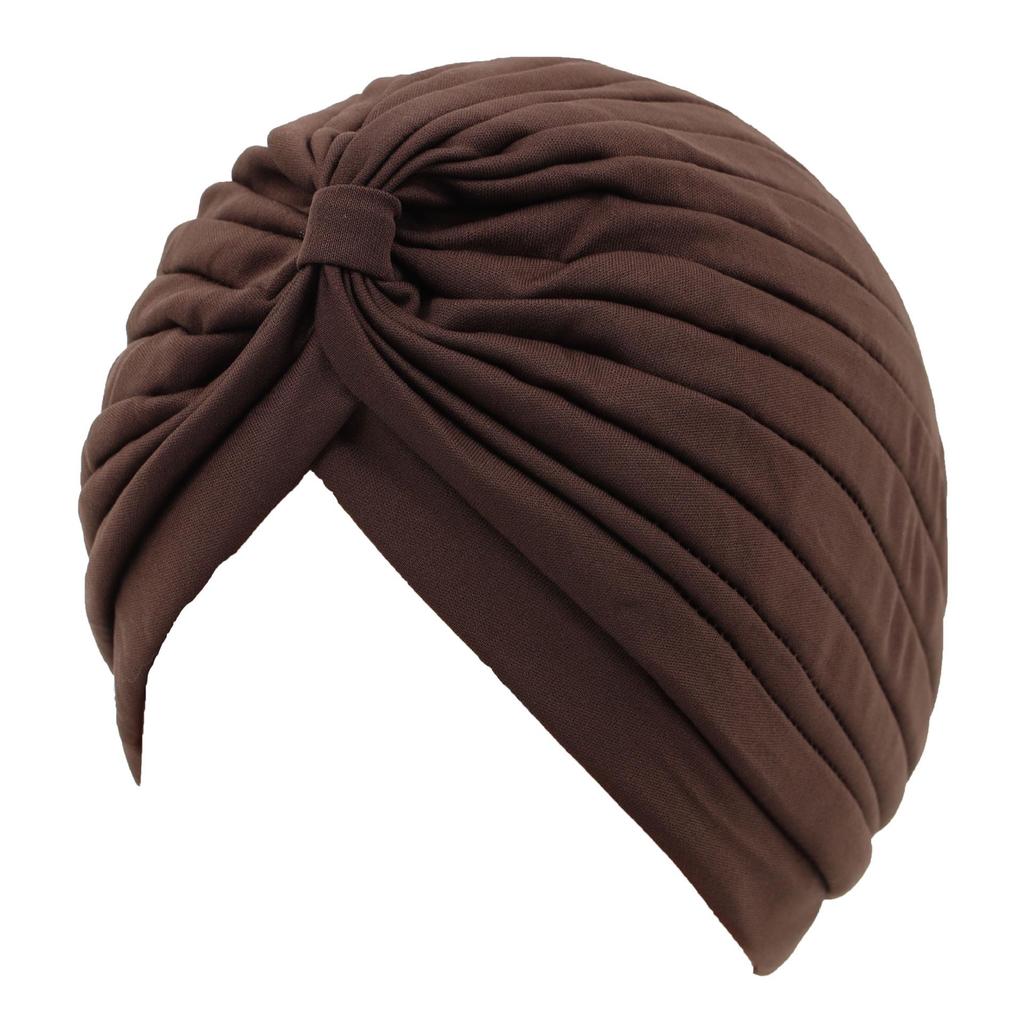 Versatile Solid Color Women's Baotou Hat with Striped Bottom