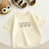 New Child Short Sleeve Lovely Cartoon Printed Tops Loose Casual Summer Clothes Thin All-match Tops Kids Crewneck Base Shirt