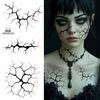 2Sheets Large Halloween Black Lightning Temporary Tattoo Sticker for Halloween Makeup – Realistic Vein Design Face Tattoo Body A
