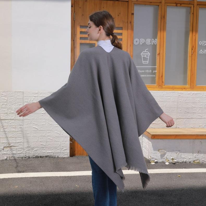 130*150cm Shawl Wraps for Women with Pockets, Elegant Cashmere Feeling Wraps, Open Front Pashmina with Tassel Scarf Blanket for Spring Fall Winter