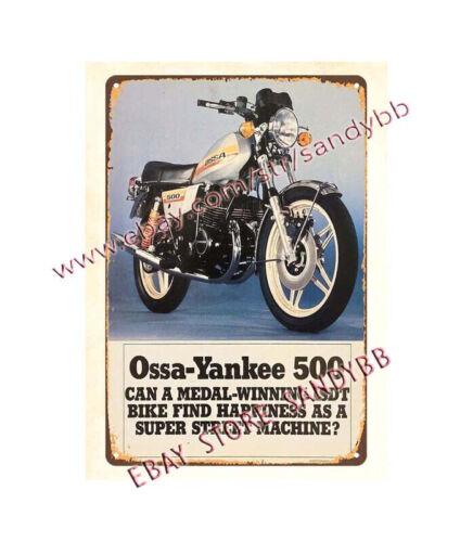 Ossa Yankee Motorcycle motorbike biker man cave metal tin signAluminum 20x30cm(7.8x11.8inch)