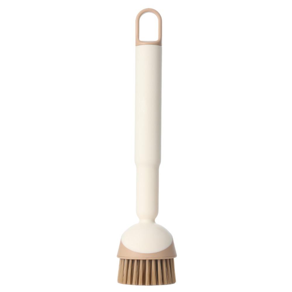 Stain Removal Rotatable Pot Scrubber Long Handle Dishwashing Brush  Household бежевый