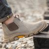 plus size mens casual steel toe caps working safety boots cow suede leather welding shoes worker security chelsea botas protect