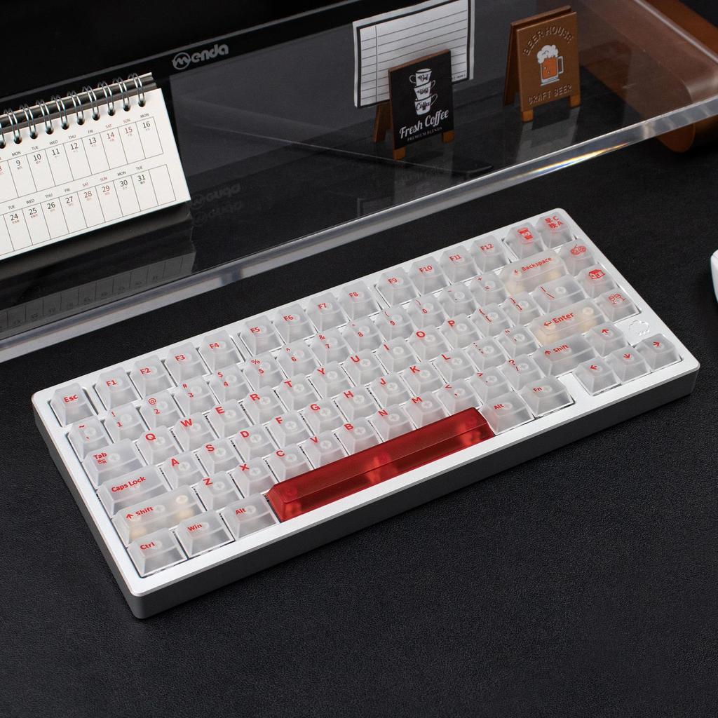 White Clear Keycaps 151 Keys Transparent Cherry Profile Keyboard Backlit Crystal PC Keycap Custom Keycaps 75 Percent Shine Through RGB Mechanical