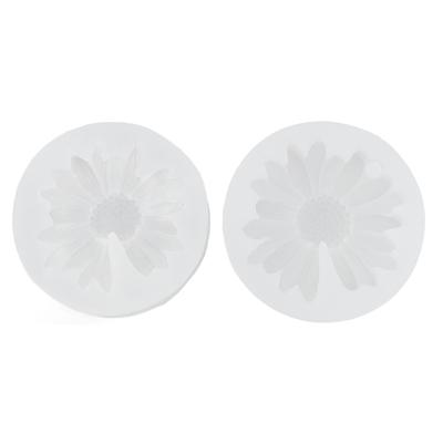 2Pcs Daisy Silicone Chocolate Molding Chrysanthemum Flower Fondant for Cake Decoration Polymer Clay
