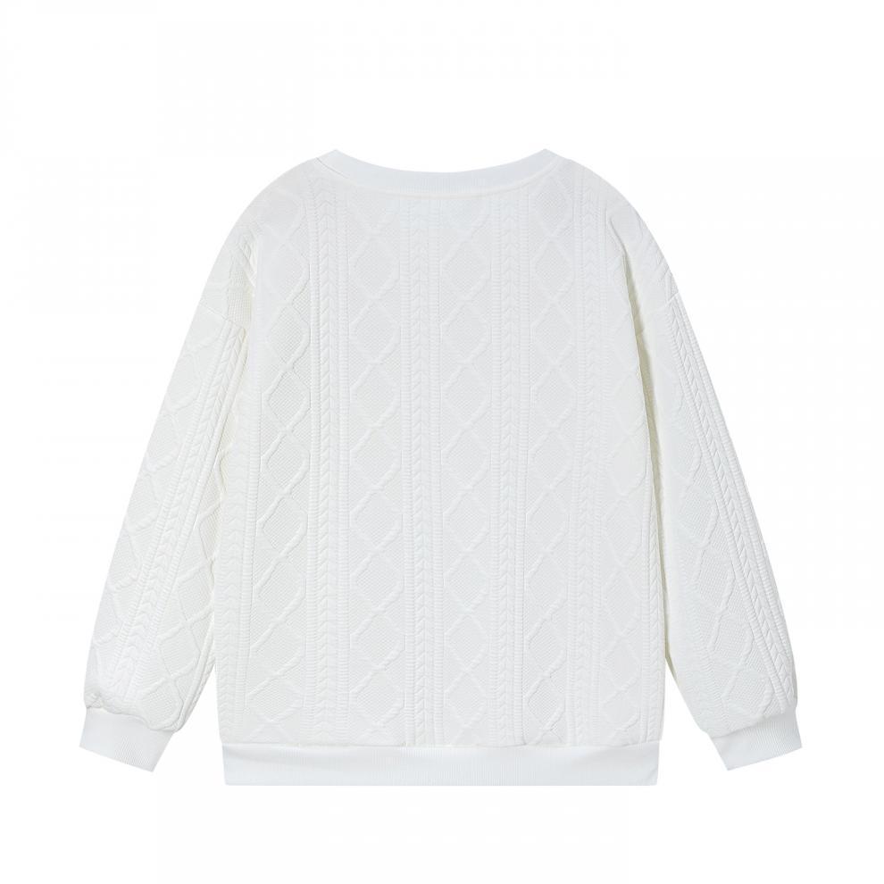 2025 Autumn/Winter Women's Cable Knit Patchwork Two-Piece Set – Long Sleeve Round Neck Top & Joggers