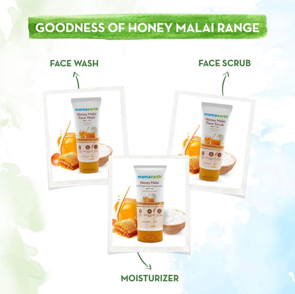 Mamaearth Honey Malai Face Wash 100 Ml For Nourishing Glow & Radiant Skin | Gentle Daily Cleanser For Dry & Combination Skin