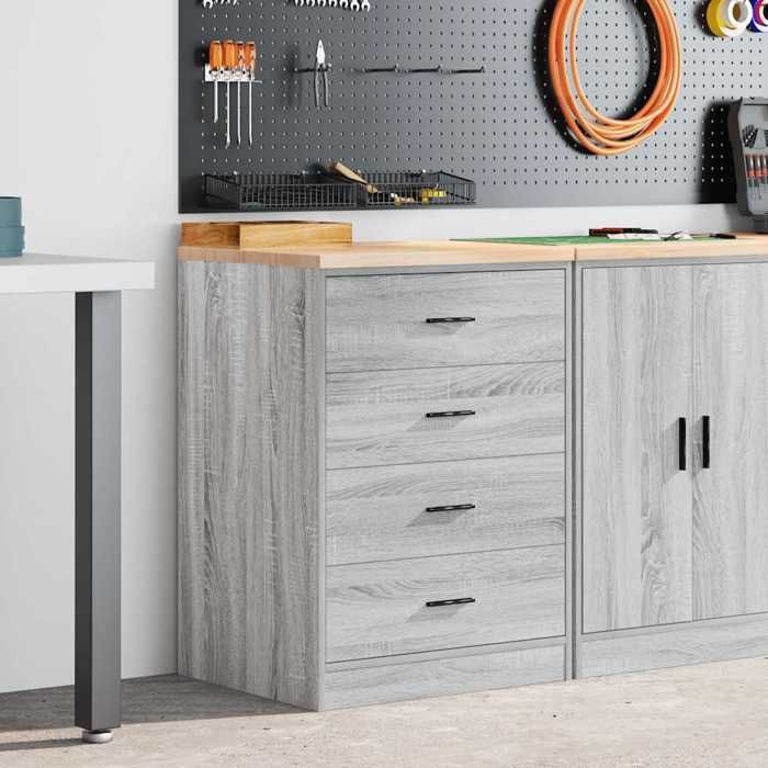 VidaXL Garage Storage Cabinet Sonoma Grey 60x51x85 Cm Pine Wood, Cabinet, Tool Cabinet, Low Cabinet, Cabinet of 860603