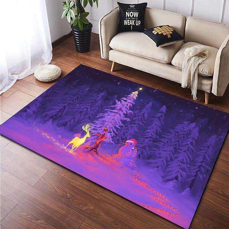 Weihnachten HD-bedruckter großer Teppich, Teppich für Wohnzimmer, Schlafzimmer, Sofa-Dekoration, rutschfeste Fußmatten, Dropshipping Alfombras