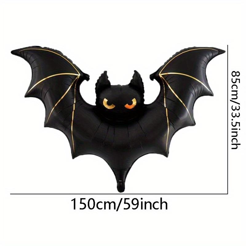 59-Inch Extra Large Bat Halloween Balloon - Realistic Black & Gray Aluminum Foil Balloon, Halloween Decorations, No Air Pump