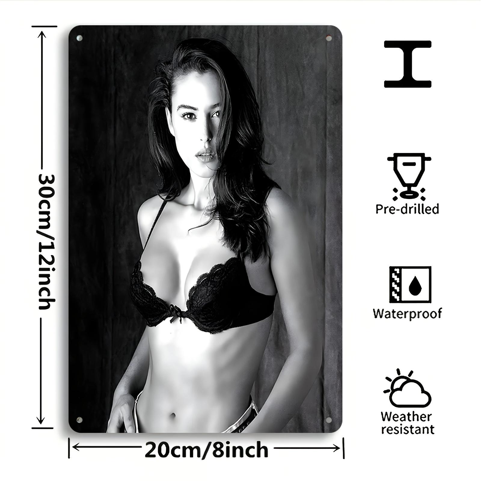 

D Metal Wall Art Poster x Inch Retro Elegant Woman Portrait Heavy Iron Home Decor 20x30cm