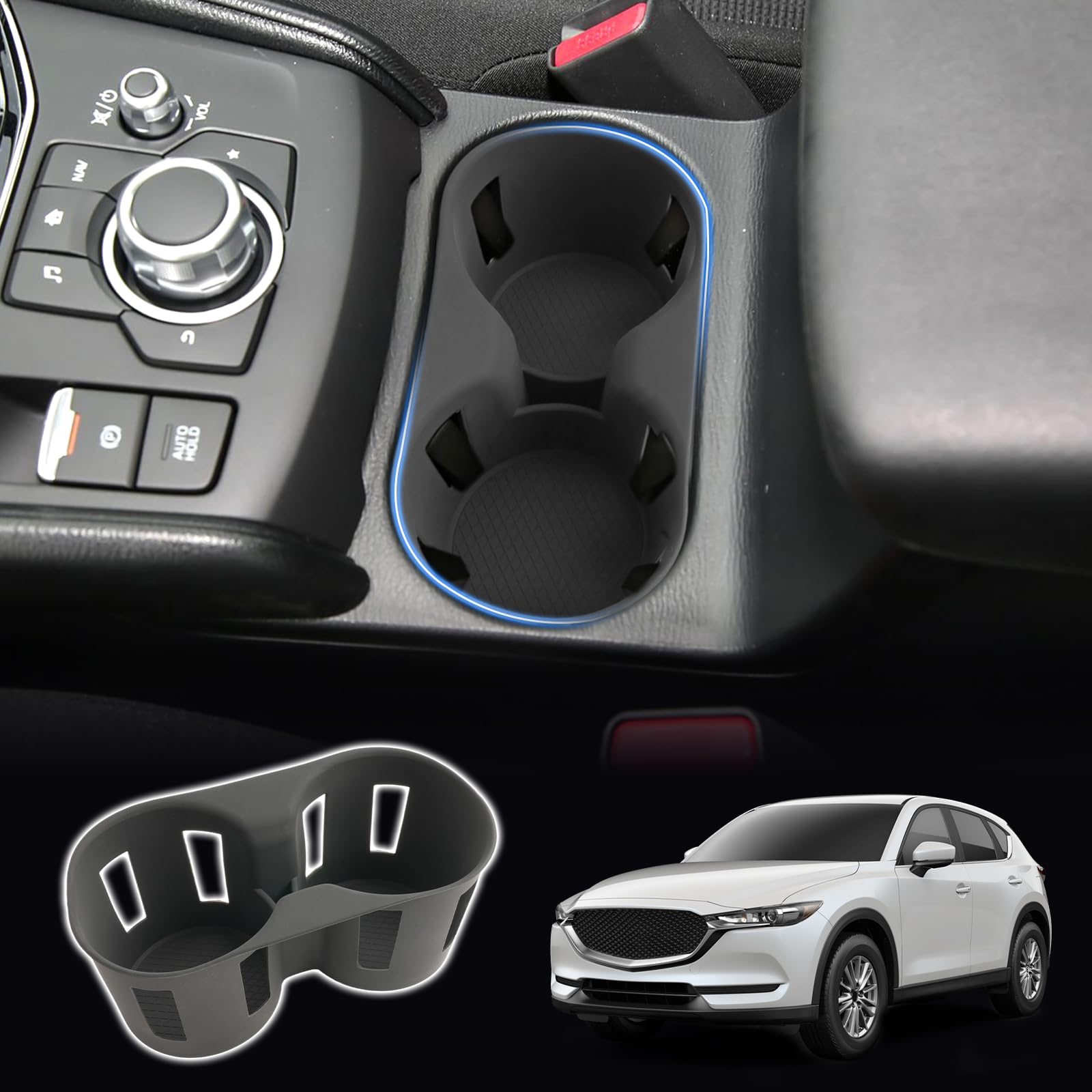 

SXCY Mazda KF Series Console Cup Holder Cover with Noise Stain and Scratch Resistant Storage and Interior Storage CX-5 Reduction, Resistant, Case,