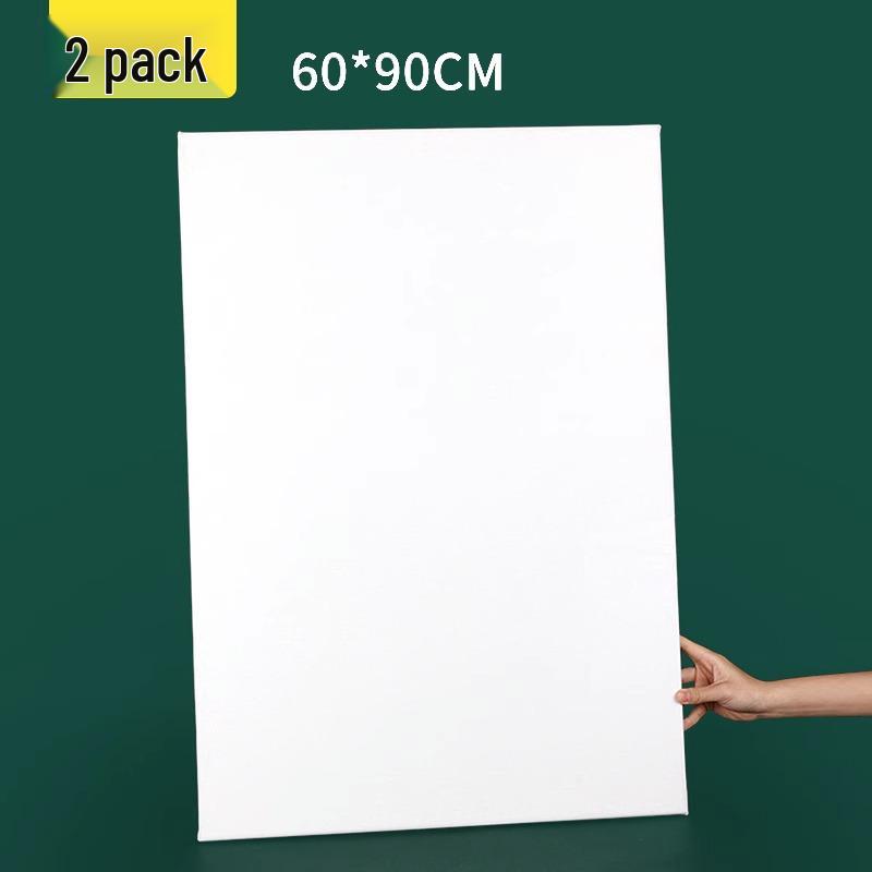 Long Strip Solid Wood Framed Canvas: Rectangle Acrylic Painting On Pure Cotton Linen