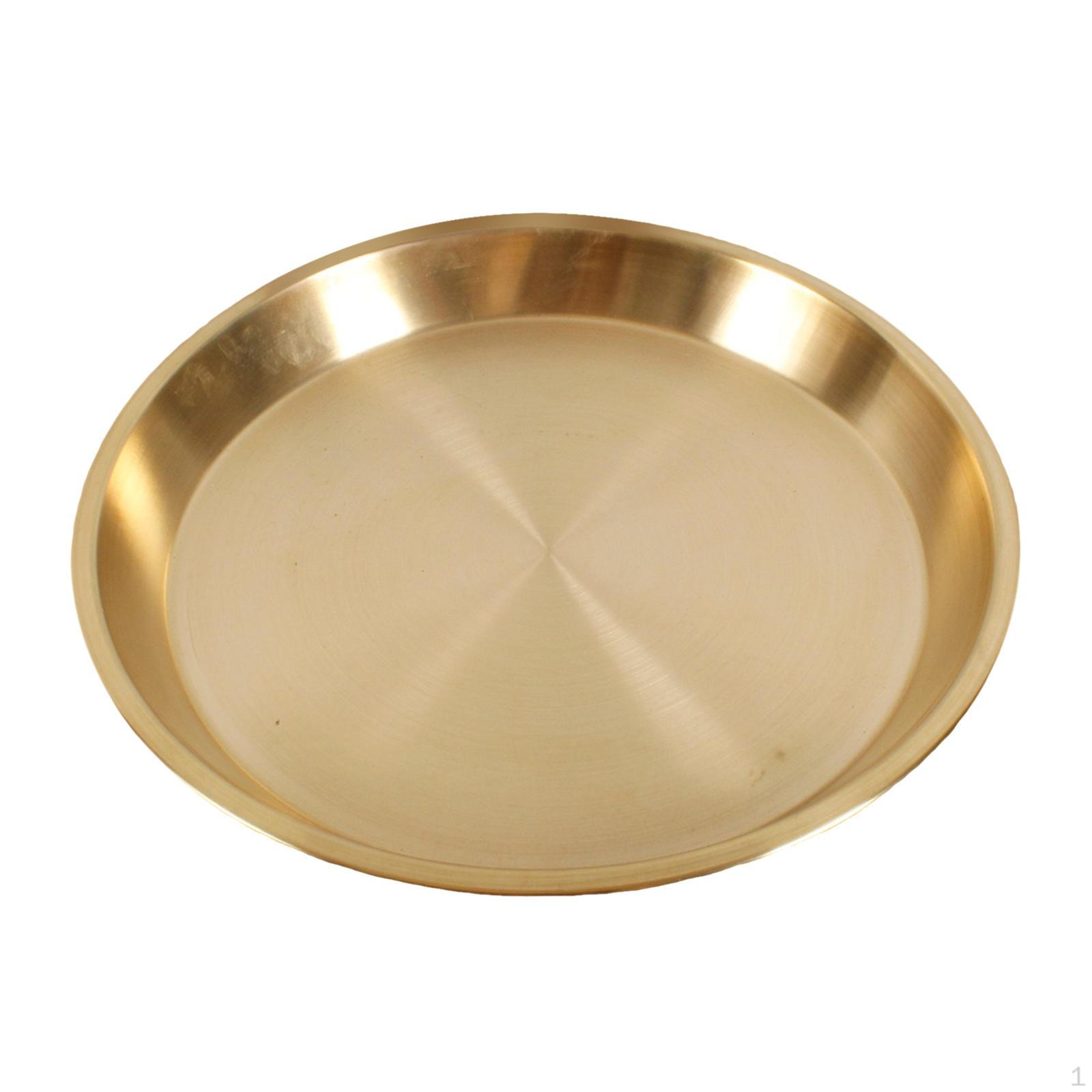 Европейский стиль Латунный поднос Столовая посуда Декоративный Круглый Стейк 260x35mm