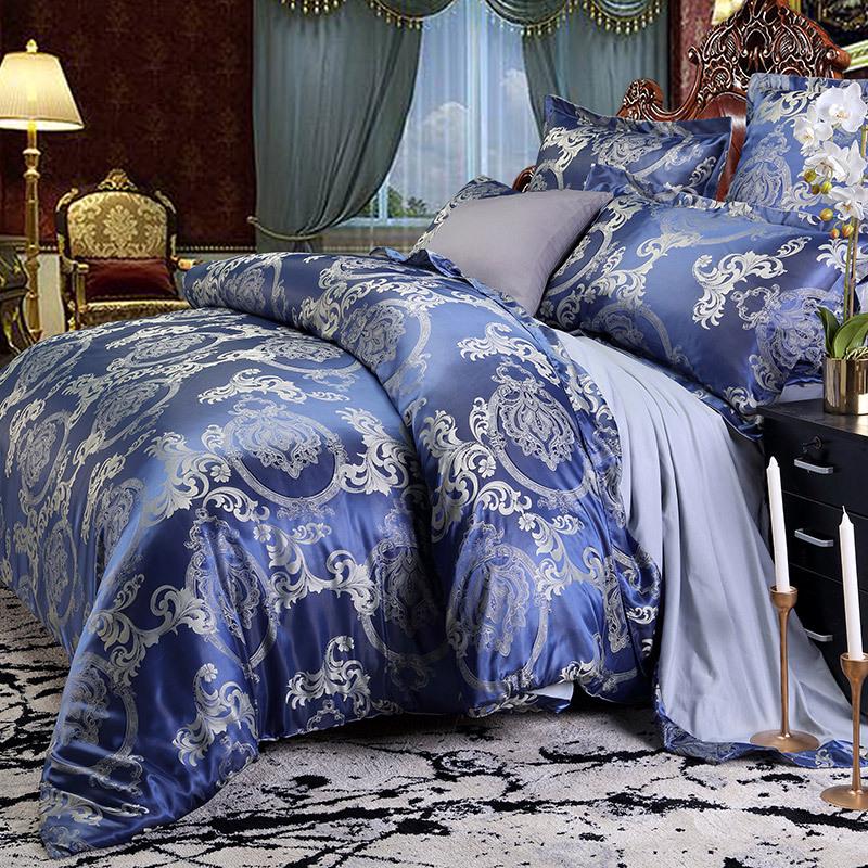 European Silk Cotton Jacquard Wedding Bedding Set - Four-Piece Duvet Cover Gift