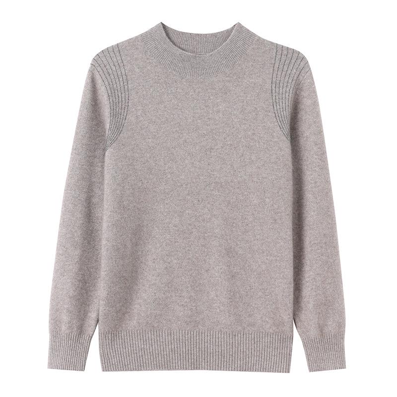 Women's Premium Wool Half-high Collar Winter Sweater - Warm Base Layer for Middle-aged & Elderly