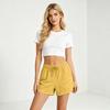 Women Casual Loose Fit Printed Shorts with Pockets Elastic Waistband Drawstring Adjustable Summer Bottoms
