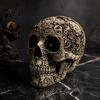 Halloween Tischdekorationen Kreative Totenkopfblumen Skulptur, Menschlicher Kopf Skelett Statue, Sammlerfigur Geschenke für Erwachsene Heimdeko,