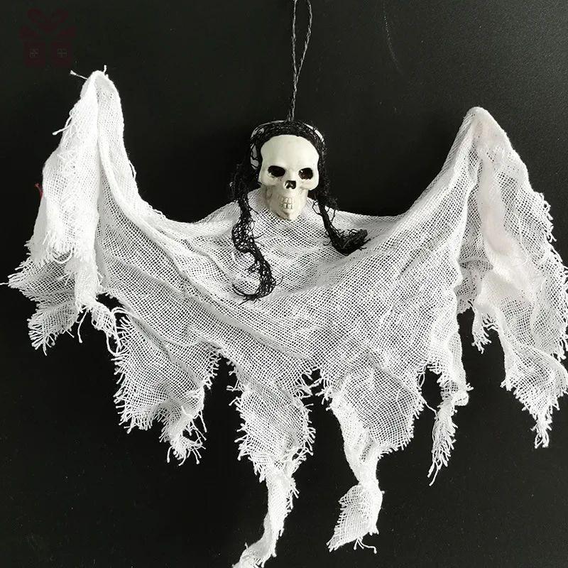 Halloween Decoration Small Hanging Ghost Skull Head Terror Decor Witch Pendant Props Skull Head Halloween Party Haunted House