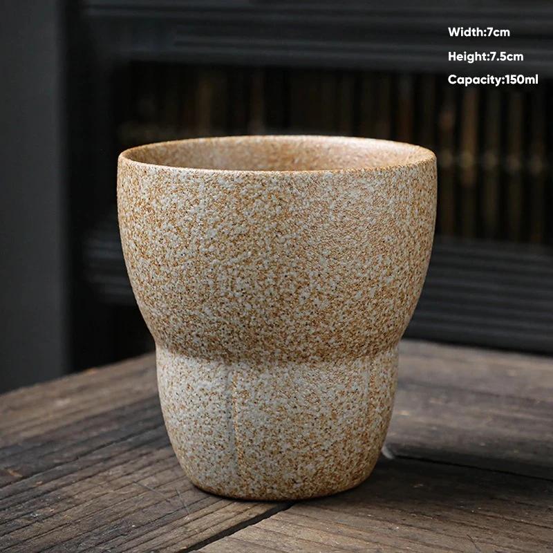 150ml Japanese Ceramic Coffee Cup Pottery Espresso Cups Vintage Kung Fu Tea Cup Office and Household Water Mug Wholesale