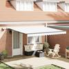 vidaXL Manual Retractable Awning with LED White 400x350 Cm 3330796