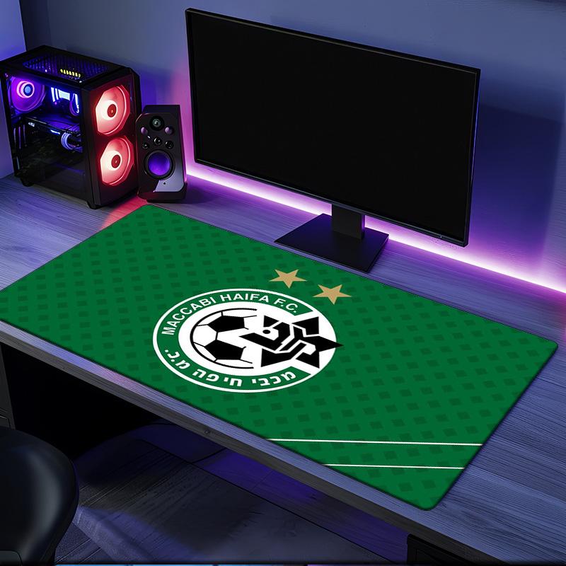 Maccabi Haifa Football Crest mouse pad, rubber base, esports desk mat, mouse pad for gamers and office use, gaming desk , easy to clean mat