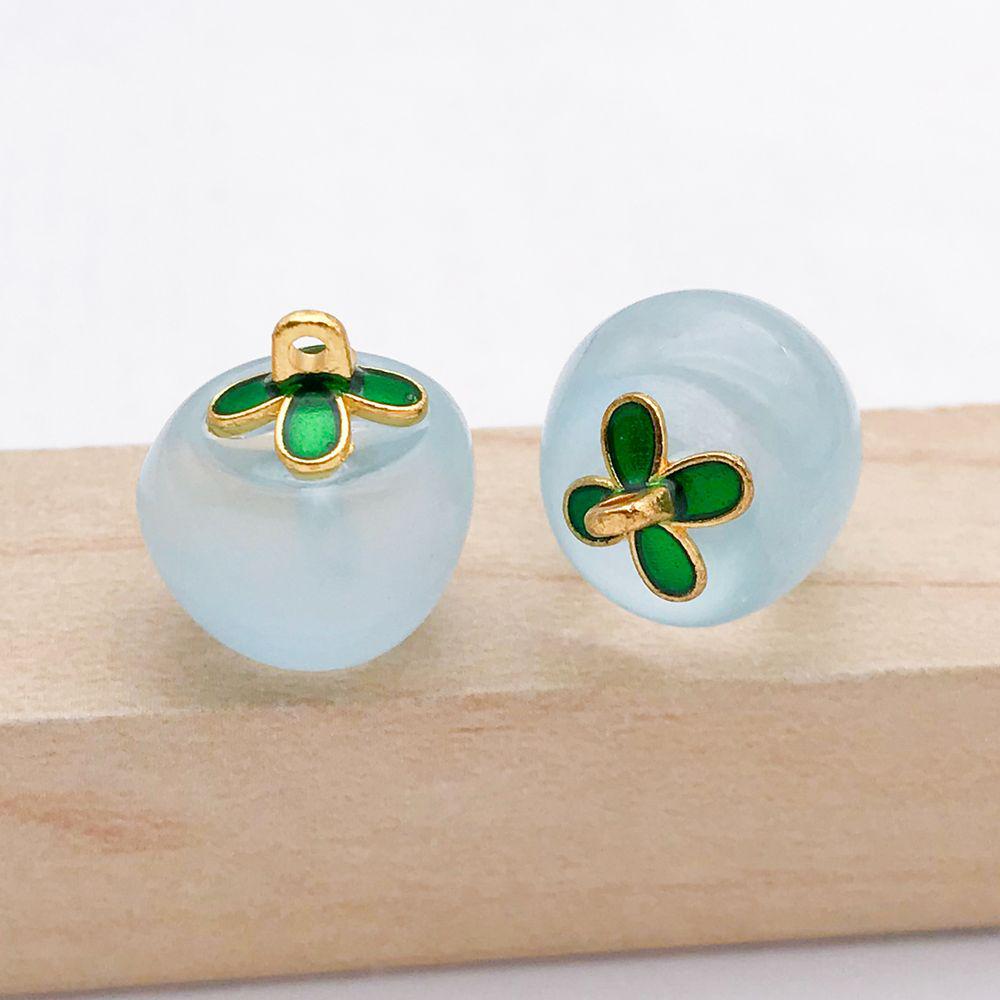 Set of 12 Colorful 3D Glass Apple Charms for DIY Bracelets & Necklaces