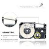 5Pcs XR-12X ribbon cartidge compatible for Casio label printer Black on Clear casio label tape 12mm XR12X for EZ Printers KL-120