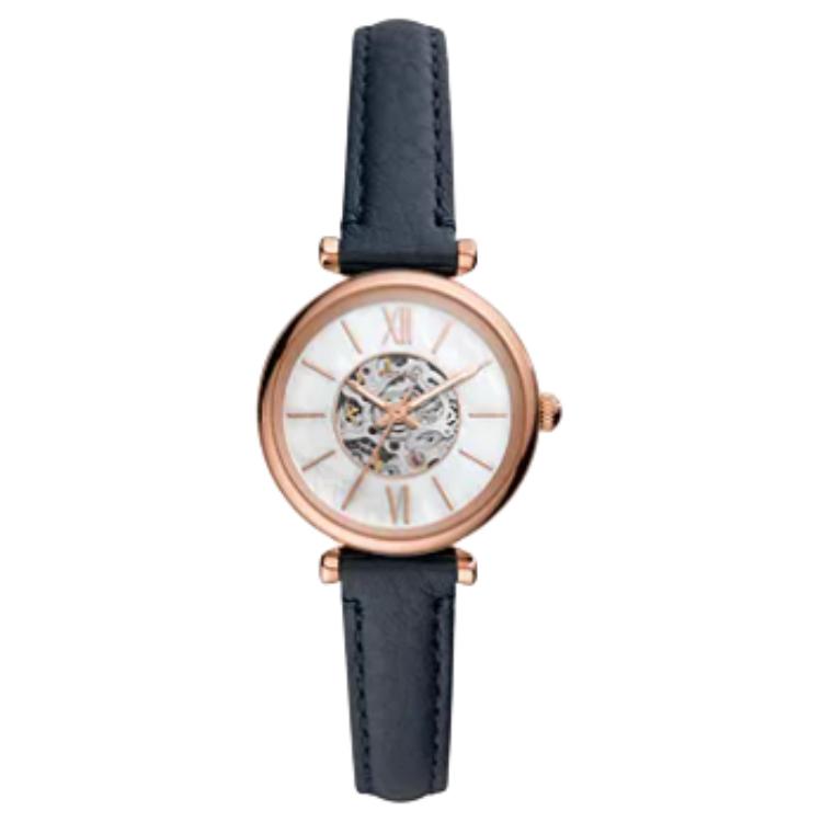 

FOSSIL Carlie Wrist Watch Automatic Mechanical Movement Leather Strap 28mm White Dial Women s Watch 50m Water Resistant ME3213 White Dial