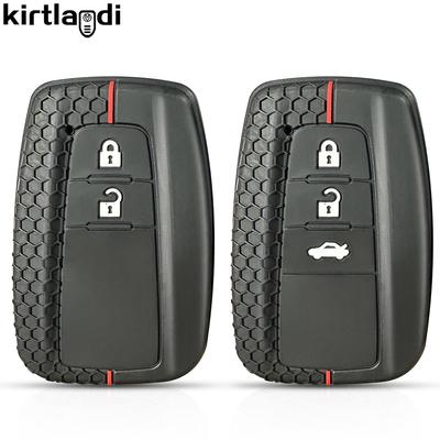 2 3-przyciskowy silikonowy pokrowiec na kluczyk zdalnego sterowania dla Toyota CHR Corolla Yaris Rav4 Camry Furniture Prado 150 Highlander Prius Keychcain