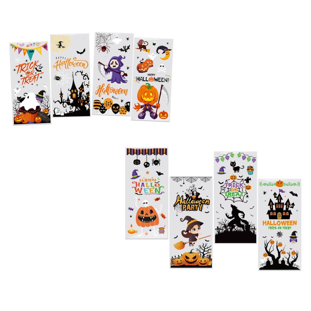 Halloween Cellophanes Treating Bags, Plastic Goodie Candy Bag Goodys Snack Sweet Bags With Twists Ties For Halloween Party Favors Supply