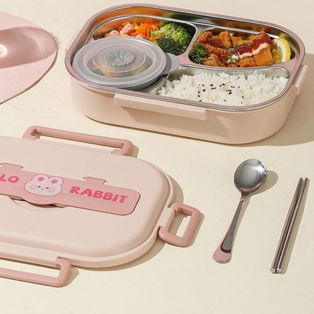 Portable Sealed Food Container Leakproof Food Storage Box Durable 4 Grids Lunch Box Office Meal