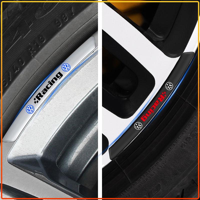 4Pcs Car Badge Emblem Wheel Hub Rims Decor 3D Stickers Aluminum For Volkswagen Golf-5 6 7 MK6 Jetta Lavida Polo Tiguan Passat B5 B6 B7