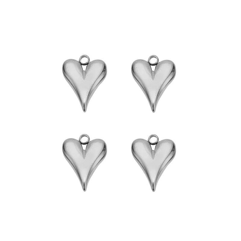 5pcs Stainless Steel Gold Color Classical Heart Charms Pendants DIY Jewelry Making Findings Women Necklace Bracelets Supplies