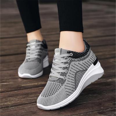 Damen Sneaker Atmungsaktive Lässige Laufschuhe Schnürschuhe Damen Erhöhen Höhe 5cm Leichte Damen Tennisschuhe