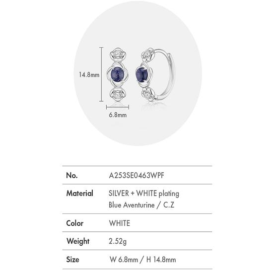 METROCITY JEWELRY La Rosa Sterling Silver Vita Örhängen A253SE0463WPF